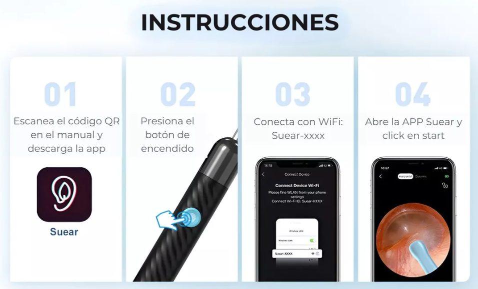 LIMPIADOR DE OIDOS CON CAMARA RECARGABLE