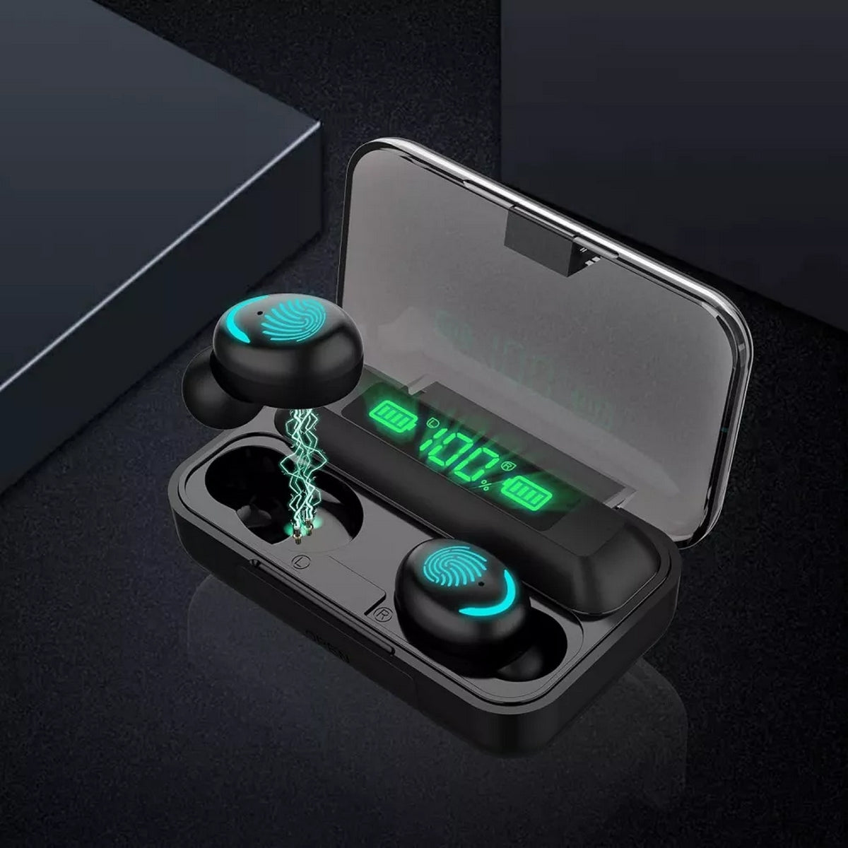 Audífonos Bluetooth Touch + Caja De Carga + Power Bank