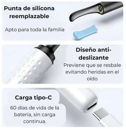 LIMPIADOR DE OIDOS CON CAMARA RECARGABLE