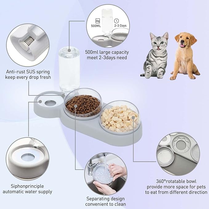 Dispensador Automático De Comida Y Agua Para Mascotas